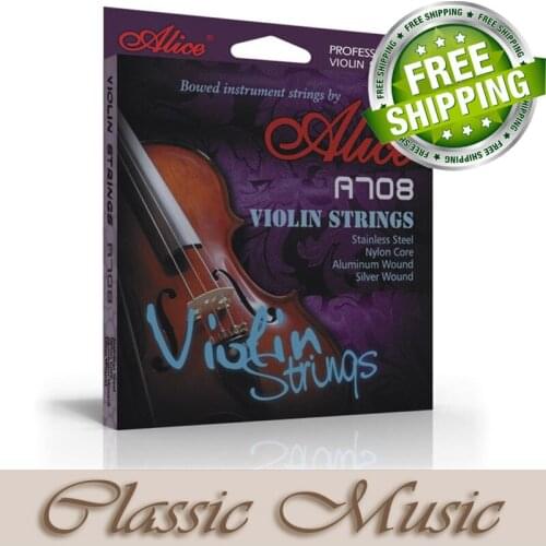 Freeshipping! Alice A708 Nylon Violin Strings,Full set (5 strings), made in China, for 4/4,Freeshipping