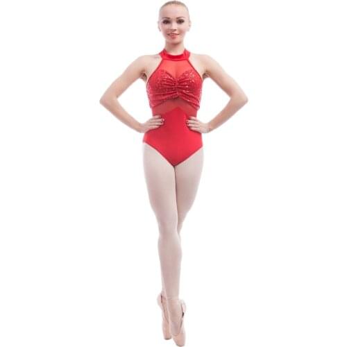 Sequin spandex bodice ballet leotard women stage performance ballet wear, ballerina leotard