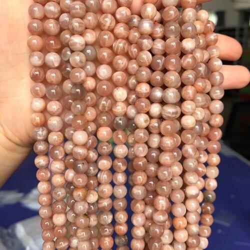 Natural Stone Genuine Sunstone Beads Loose Spacer Beads For Jewelry Making Diy Bracelets Necklaces Accessories 4/6/8/10mm 15Inch