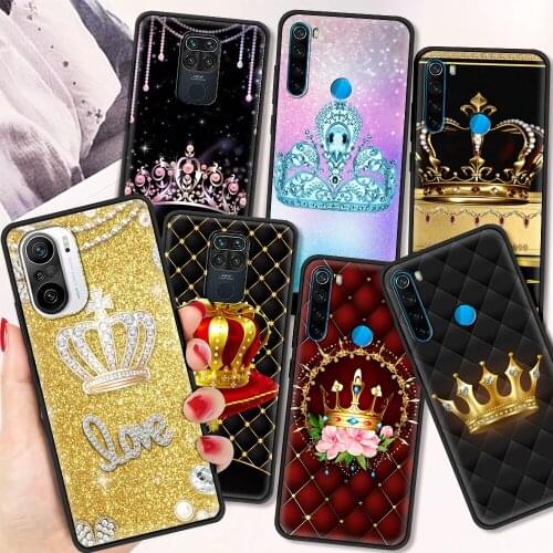 Diamond Crown Shockproof Soft Cover for Redmi Note 7 8 8T 9 9S 10 Pro Luxury Case 7 7A 8 8A 9A 9C TPU Phone Case Shell