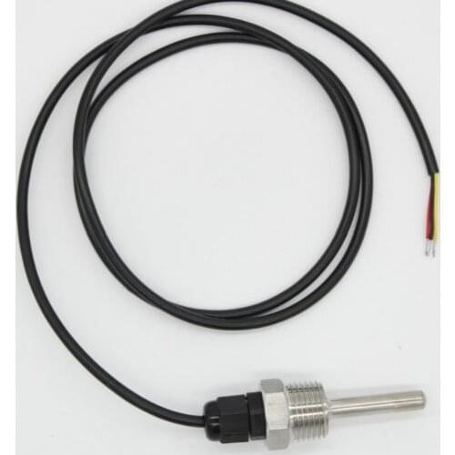 PT1000 Housing Platinum Resistance Temperature Sensor G1/2 Thread Probe DIA=7mm 1m PVC 3-core Wire Stainless Steel L30-300mm