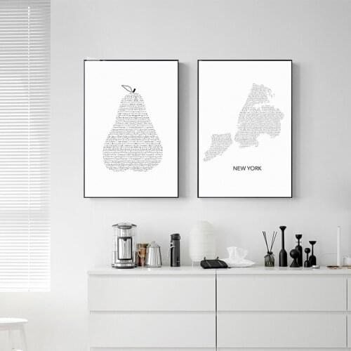 Fruit Pineapple Decorative Painting Simple Line Fruit Pattern HD Definition Mural Modern Oil Painting Printing Hanging Painting