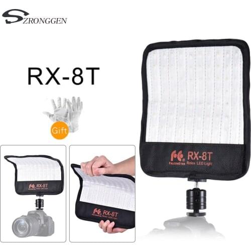 FalconEyes RX-8T 16W Mini LED Video Light 5600K CRI94 Flexible Cloth On-camera Lamp Daylight Splashproof for Studio Photography