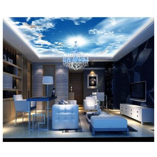 Custom photo wallpaper 3d ceiling murals wallpaper Blue sky bar KTV sitting room the bedroom ceiling murals wallpaper decoration