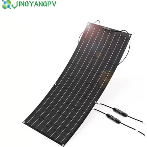 100W 18V Solar Panel Etfe Flexible Solar Panel Monocrystalline Solar Cell For 12V/24V Battery Charge Home Car Boat Camping