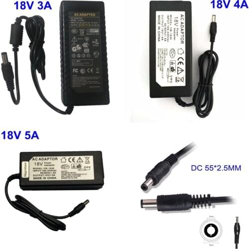 18V Switching Power Supply AC DC Adapter 18V 2A 3A 4A 5A 54W 72W 90W LED Speaker Audio Power Charger