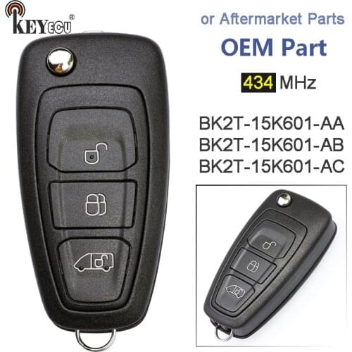 KEYECU 434MHz 63+ BK2T-15K601-AA/ AB/ AC A2C53435329 OEM / Aftermarket Remote Key Fob for Ford Transit Custom 2014 2015 2016
