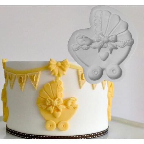 Pram Sugar Buttons Silicone Mold Fondant Cake Decorating Tool Gumpaste Sugarcraft Chocolate Forms Bakeware Tools