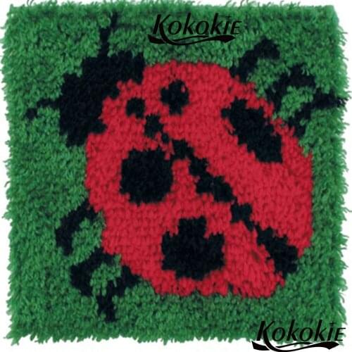 Crocheting Kit Rug Yarn pillowcase cross stitch kits embroidery needlework sets Latch Hook Beetle carpet printed Cushion Mat