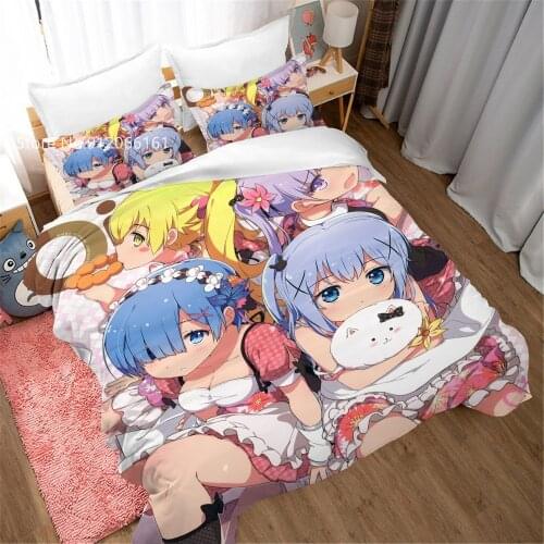 Aoba Suzukaze Bedding Set Japan Anime Duvet Cover Kawaii Sexy Girls Bed Quilt Cover 3D Print Home Textile Bedspread 2/3 Pcs