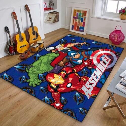 Disney Spider-Man Avenger Captain America Hulk Rug kids Bedroom Playmat Floor Mats Anti Slip Mat Cartoon Pattern Carpet Boy Gift