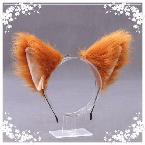 Lolita Handmade Simulation Stereo Beast Ears KC Hair Accessories Anime Cute Girl Cosplay Cat Ears Fox Plush Ears Head Bands