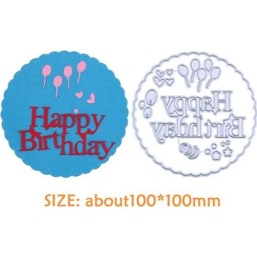 YINISE Metal Cutting Dies For Scrapbooking Stencils Happy Birthday DIY Album Cards Decoration Embossing Folder Die CUT Cuts Tool