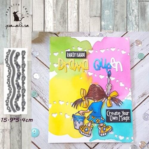 Panalisacraft Fish heart Border Metal Cutting Dies Craft Dies Scrapbooking Card Making Album Embossing Stencil DieCut Decoration