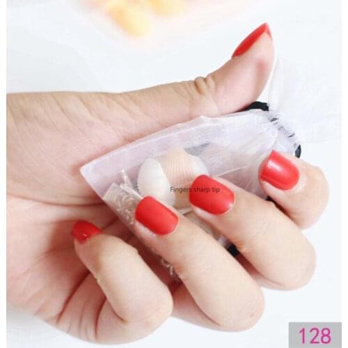 24pcs fashion beautiful candy color Nail finished fake nails short paragraph red 128