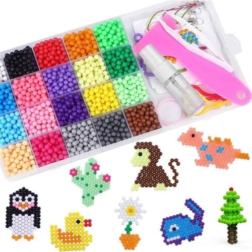 JINLETONG Water Fuse Beads Set 5mm 20 Colors 3000Pcs Magic Water Sticky Beads Art Crafts Toys for Kids Beginners Toys