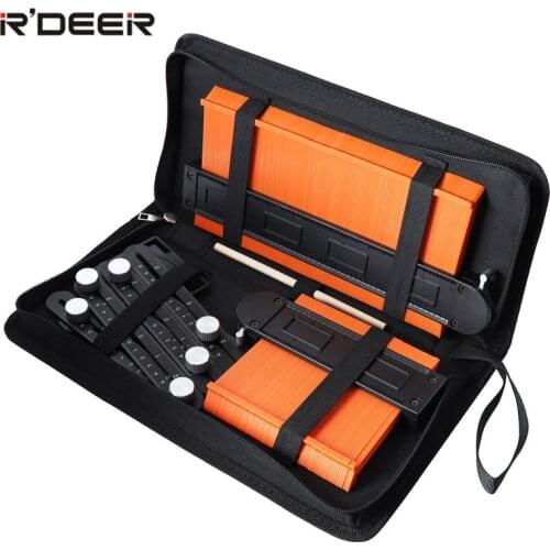 5”/10” Contour Gauge Set with 6-Folding Ruler Metal Lock Shape Duplicator Tiling Laminate Tiles Template Profile Gauge