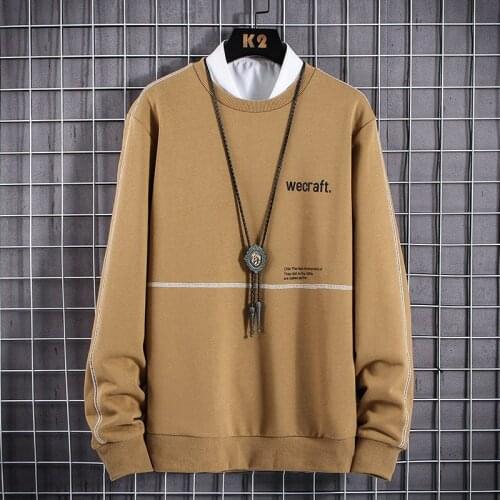 EL BARCO Autumn Cotton Men Hoodie Soft White Sweatshirt Tops O-Neck Casual Coat Grey Yellow Jacket Harajuku Khaki Pullover Shirt