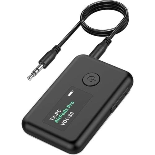 Bluetooth 5.0 Transmitter & Receiver With OLED Screen, 2-In-1 Wireless 3.5Mm Bluetooth Adapter, Low Latency