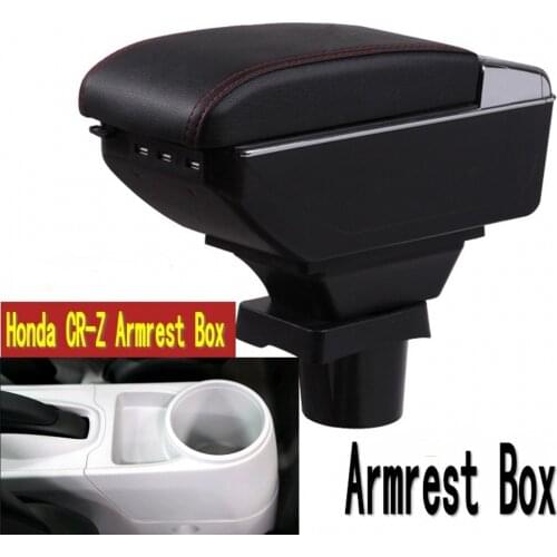 For Honda CRZ CR-Z armrest box central Store content box with cup holder ashtray USB CR-Z CRZ armrests box
