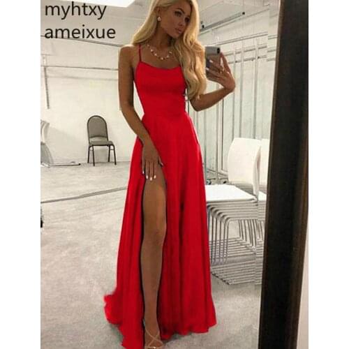 Simple Cheap Sexy Square Collar Red And Black And Blue And White Evening Dress Prom Side Backless Length Shoulder Custom Made