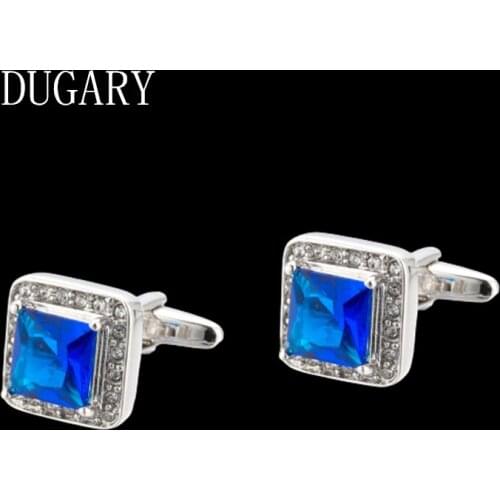 DUGARY Luxury shirt cufflinks for mens Brand cuff buttons cuff links crystal High Quality wedding abotoaduras Jewelry gemelos
