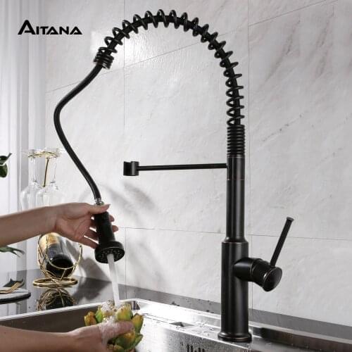 Commercial Kitchen Faucet with Pull Down Sprayer, High-Arc Single Handle Spring Rv Kitchen Sink Faucet, 3 Function Kitchen Fauce