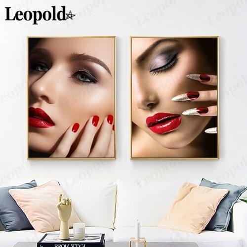 Modern Fashion Beauty Canvas Painting Beautiful Nail Poster Wall Art Nordic Home Beauty Shop Nail Shop Decoration Accessories