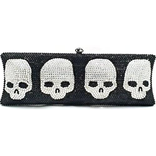Special Bridal wedding party purses women evening party diamonds skull full crystal cover clutches purses