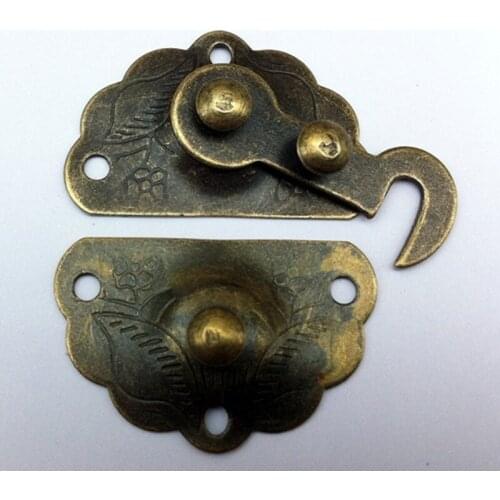 Antique Iron Latch Decorative DIY Jewelry Gift Wine Wooden Box Suitcase Case Hasp Latch Hook Vintage Hardware,34*45mm,50Sets