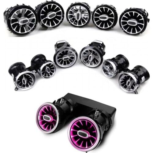 LED Car Nozzle Lamp For Benz A/C/E/GLC/GLB/S class X253 W205 W213 W222 Front and Rear Air Vent Turbine Ambient Light Neon Light