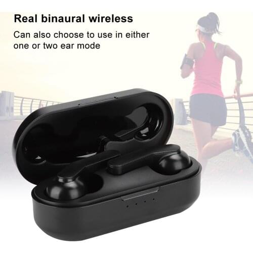 T10C ABS Black Real Wireless Bluetooth Earphone IPX4 Waterproof Wireless Charging Touching Cont