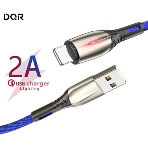 USB Cable For iPhone 6S / 7 / 8plus Fast Charging Mobile Phone Cables Data 1M 1.5M 2M Cable with Led Indicator Long Wire Cord