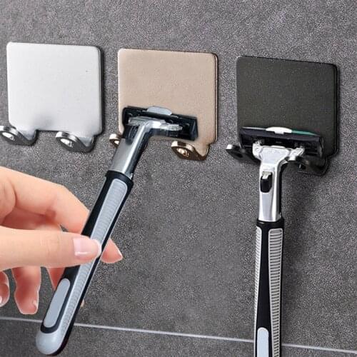 Punch Free Shaving Razor Holder for Men Shaving Shaver Storage Hook Wall Shelf Bathroom Razor Rack Wall Kitchen Accessories