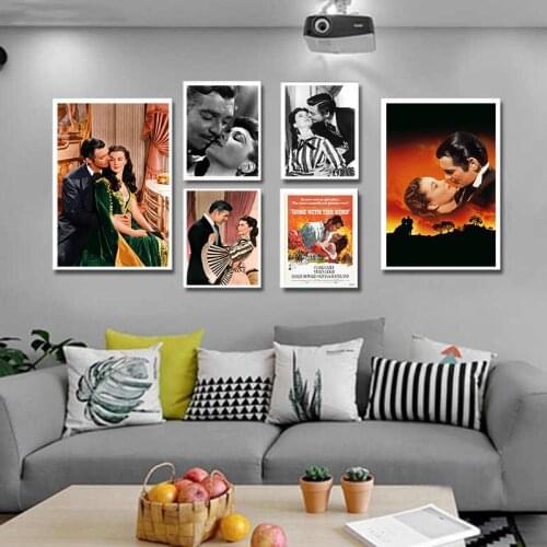 Gone with the Wind Vintage Movie Poster And Prints Canvas Painting Pictures On The Wall Classic Decorative Home Decor Obrazy