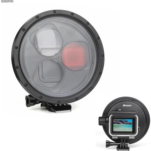 45M Dome Port waterproof case Underwater Diving Protection Housing Red Filter For Gopro 7 6 5 Black Action Camera Accessories