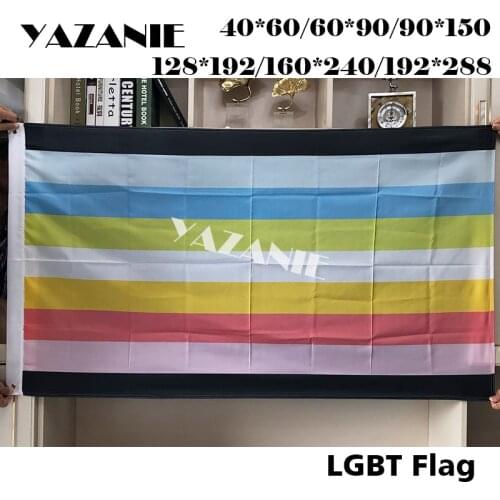 YAZANIE Queer Pride LGBT Homosexual Flag Fabric Cool Home Decorate Gift Polyester Colorful Rainbow Flags and Banners