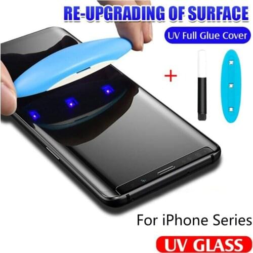 UV Liquid Glue Tempered Glass for IPhone 11 12 Pro Max Screen Protector for IPhone XR XS MAX 5.4 6.1 6.7 Protective Glass Film