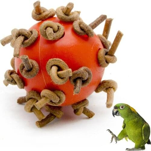 1 Pcs Bird Chew Toy Creative Bird Bite-Proof Ball With Rope Interactive Parrot Chewing Ball Toy Pet Parakeet Birds Accessories