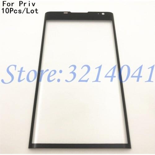 10Pcs/Lot Good quality 5.4" For Blackberry Priv Front Glass Touch Screen LCD Outer Panel Lens Repair Replacement Part With Logo