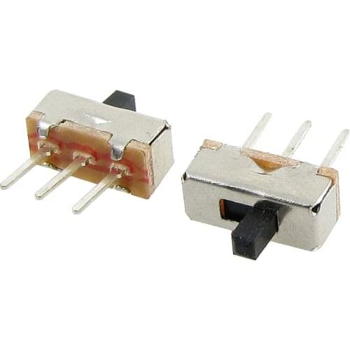 100 Pcs 3mm High Knob 3P 2 Position 1P2T SPDT Vertical Slide Switch 0.5A 50V DC