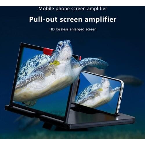 12 Inch Eye Protect Pull-out Mobile Phone Screen Magnifier Stand 3D Enlarger Video Amplifier Projector Bracket Desktop Holder