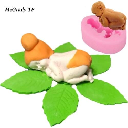 2*4*6.5cm 3D Fondant Silicone Mold Sleeping Baby Gift Decorating Tools Chocolate Mould Silicone Soap Mold Party Tool