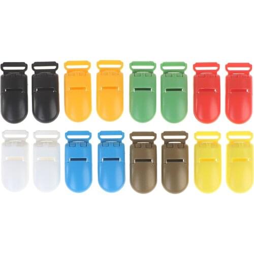 2Pcs Baby Pacifier Clips Solid Plastic Soother Holder Infant Pacifier Nipples Holder Multi Color Clamp Toy BPA Free