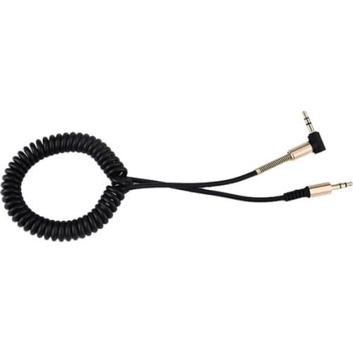 3.5mm Audio Aux Cable Jack 3.5 Jack Gold plated 90 degree Angle Audio Cable 3.5mm Male to Male for Car for iphone Black