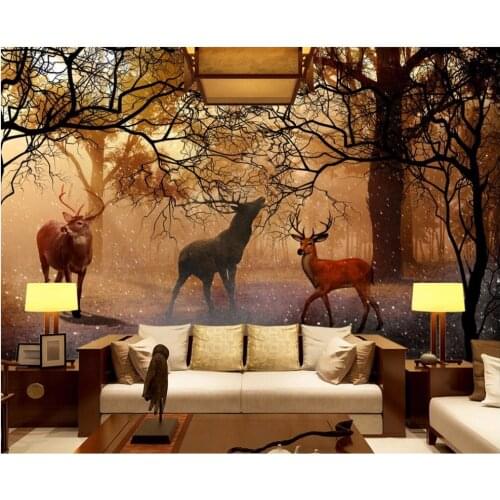 3d wallpaper custom mural non-woven The dream forest elk Landscape decoration painting 3d wall murals wallpaper for walls 3 d