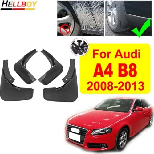 4pcs Car Fender Mud Flaps Splash Guard For Audi A4 B8 2012 2011 Front Rear Mudguards Mudflaps Auto Accessories 2009 2008-2013