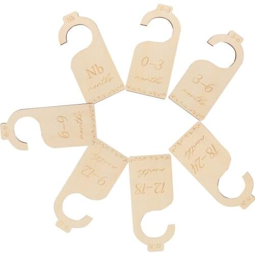 7Pcs Wooden Baby Closet Divider Cloth Organizer Nursery Infant Wardrobe Divider