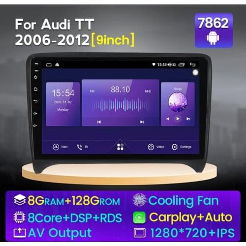 6G + 128G Android 10 QLED 4G LTE Car Radio Multimedia Video Player For Audi TT MK2 8J 2006 2007-2012 Navigation GPS 5G WIFI RDS