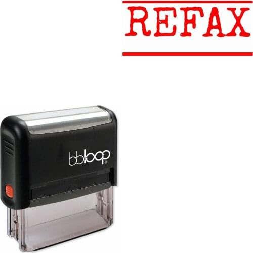 Bbloop 'REFAX' Self-Inking Office Stamp, Rectangular Typewriter Style